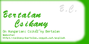 bertalan csikany business card